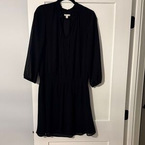 J. Crew Classic Black Long Sleeve Dress